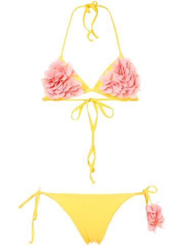 La Reveche Shayna Floral Applique Bikini - Yellow