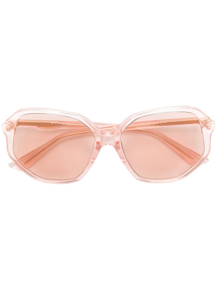 Gucci Eyewear Transparent Oversized Sunglasses - Pink & Purple
