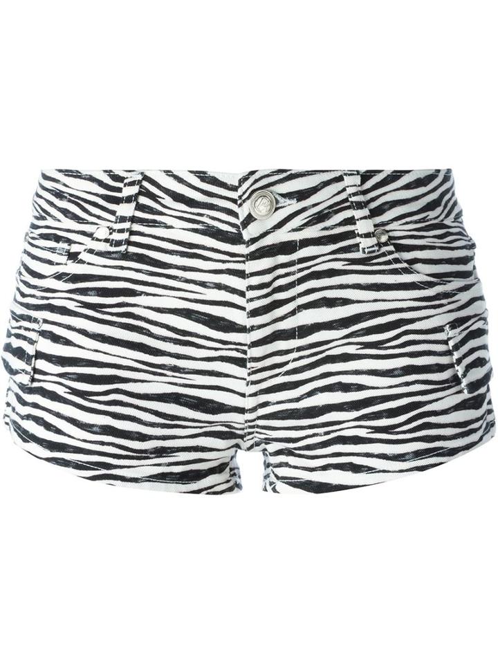 Pierre Balmain Zebra Print Denim Shorts