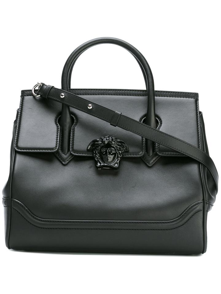 Versace Palazzo Empire Tote, Women's, Black, Leather