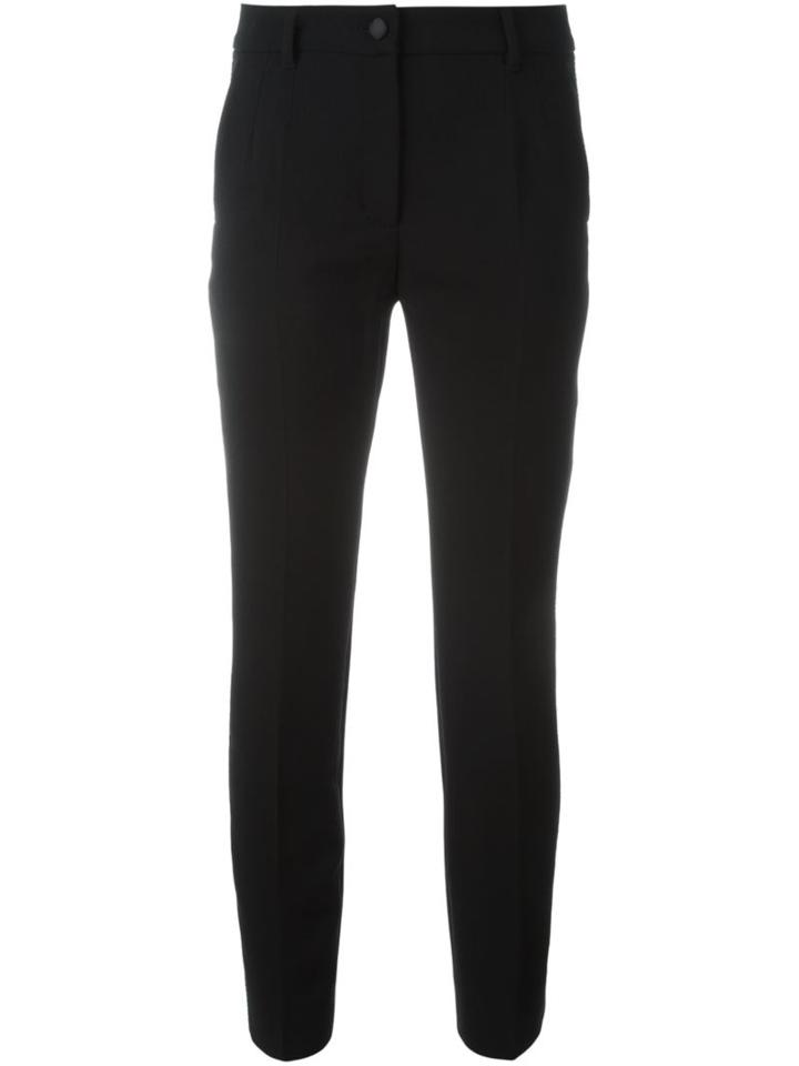 Dolce & Gabbana Slim Fit Trousers, Women's, Size: 46, Black, Spandex/elastane/virgin Wool
