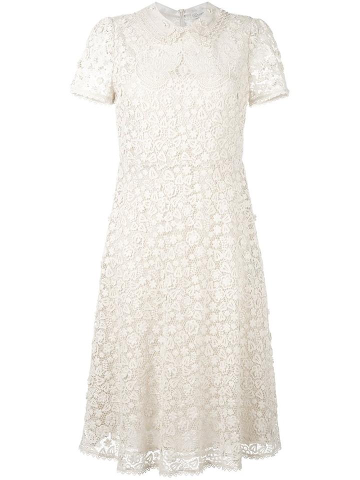 Red Valentino Midi Lace Dress, Women's, Size: 40, Nude/neutrals, Polyester/cotton