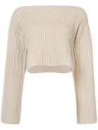 Khaite Cashmere Cropped Sweater - Nude & Neutrals