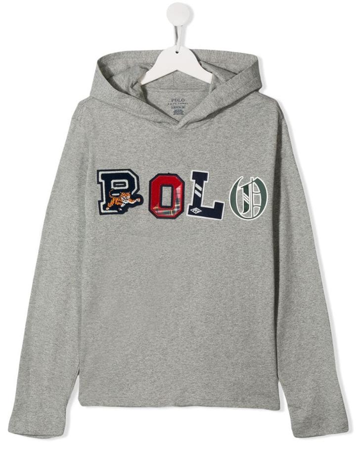 Ralph Lauren Kids Teen Embroidered Logo Hoodie - Grey