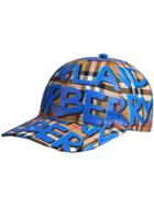 Burberry Graffiti Print Vintage Check Baseball Cap - Blue
