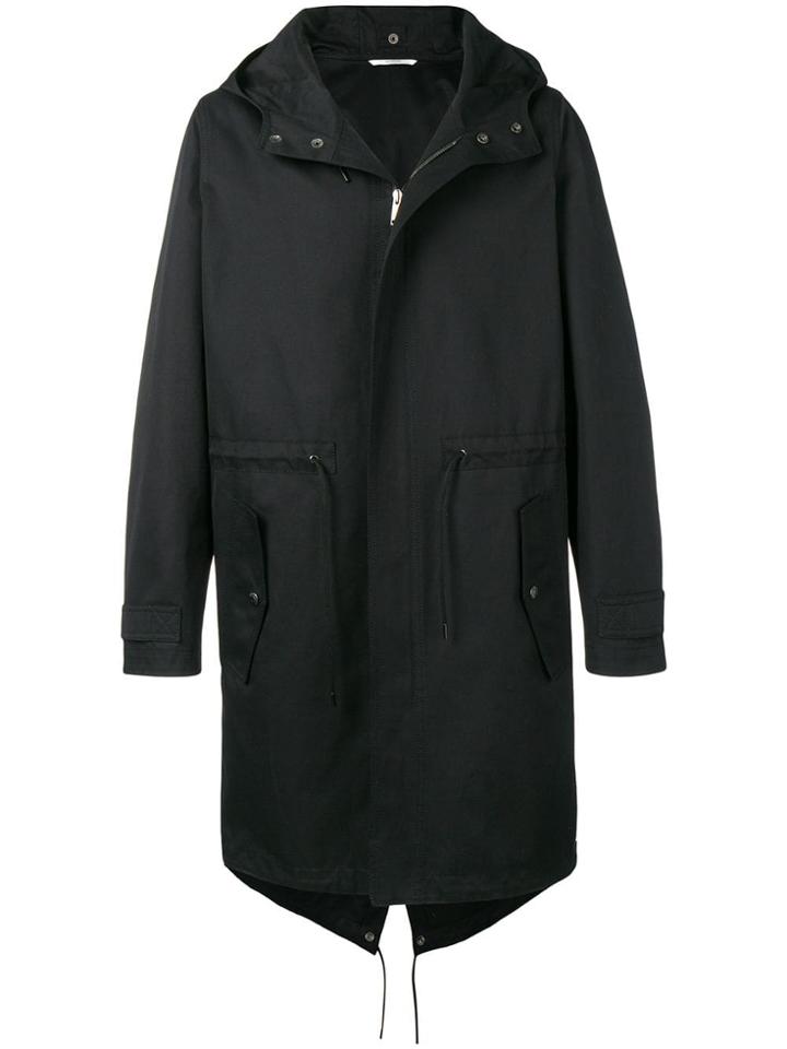 Valentino Vltn Print Parka Coat - Black