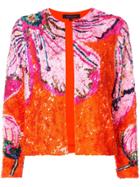 Manish Arora Floral Pattern Sequin Jacket - Orange