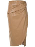 Bianca Spender Leatherette Parabola Skirt - Brown