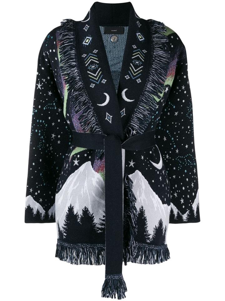 Alanui Belted Moon Star Cardigan - Blue