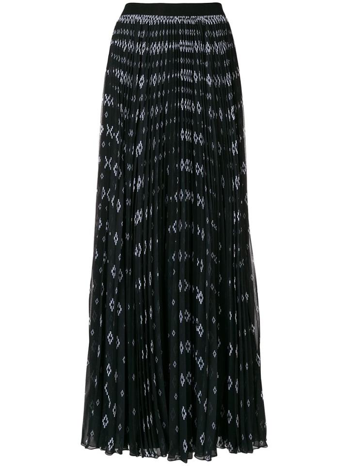 Marcelo Burlon County Of Milan Printed Pleated Maxi Skirt - Black
