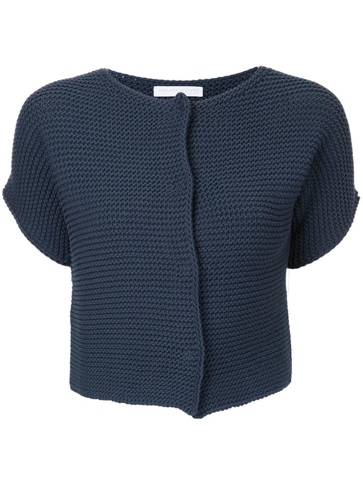 Fabiana Filippi Fisherman Knit Short Sleeve Cardigan - Blue