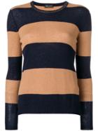Roberto Collina Striped Panel Sweater - Blue