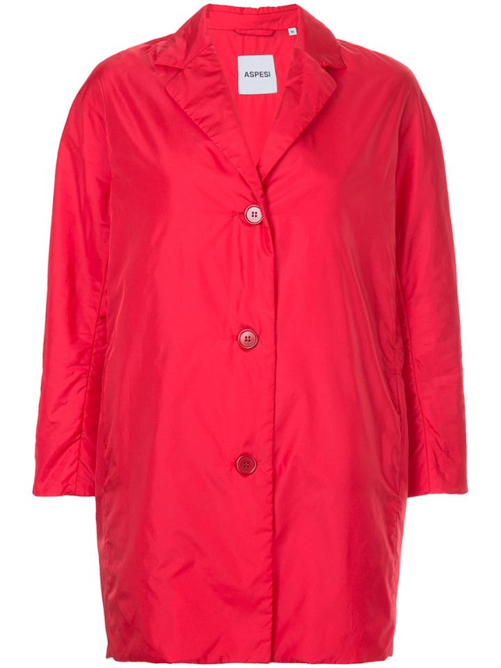 Aspesi Button-down Fitted Coat - Red