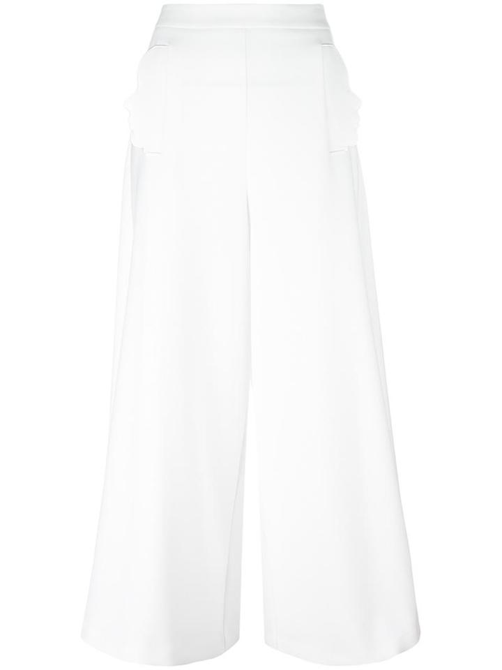 Vivetta Cropped Palazzo Pants, Women's, Size: 42, White, Polyester/spandex/elastane/viscose/cotton