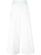 Vivetta Cropped Palazzo Pants, Women's, Size: 42, White, Polyester/spandex/elastane/viscose/cotton