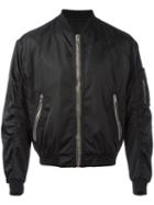 Prada Classic Bomber Jacket, Men's, Size: Medium, Black, Polyamide/virgin Wool