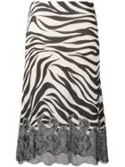 Chloé Zebra Print Midi Skirt - Black