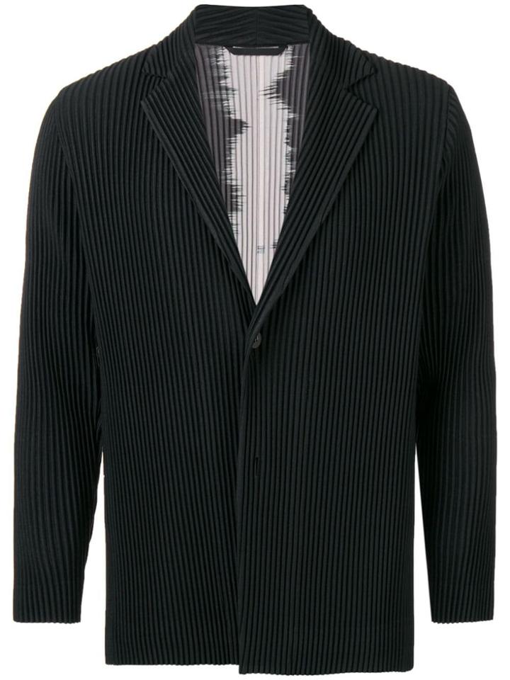 Homme Plissé Issey Miyake Pleated Casual Blazer - Black