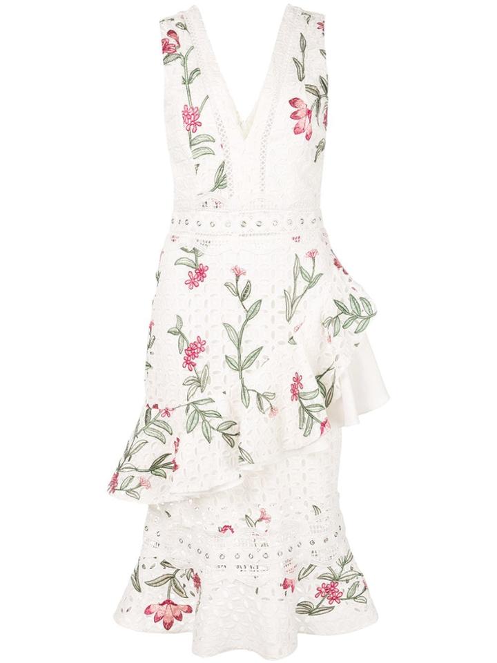 Patbo Floral Lace Midi Dress - White