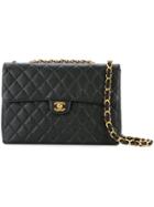 Chanel Vintage Quilted Jumbo Shoulder Bag - Black