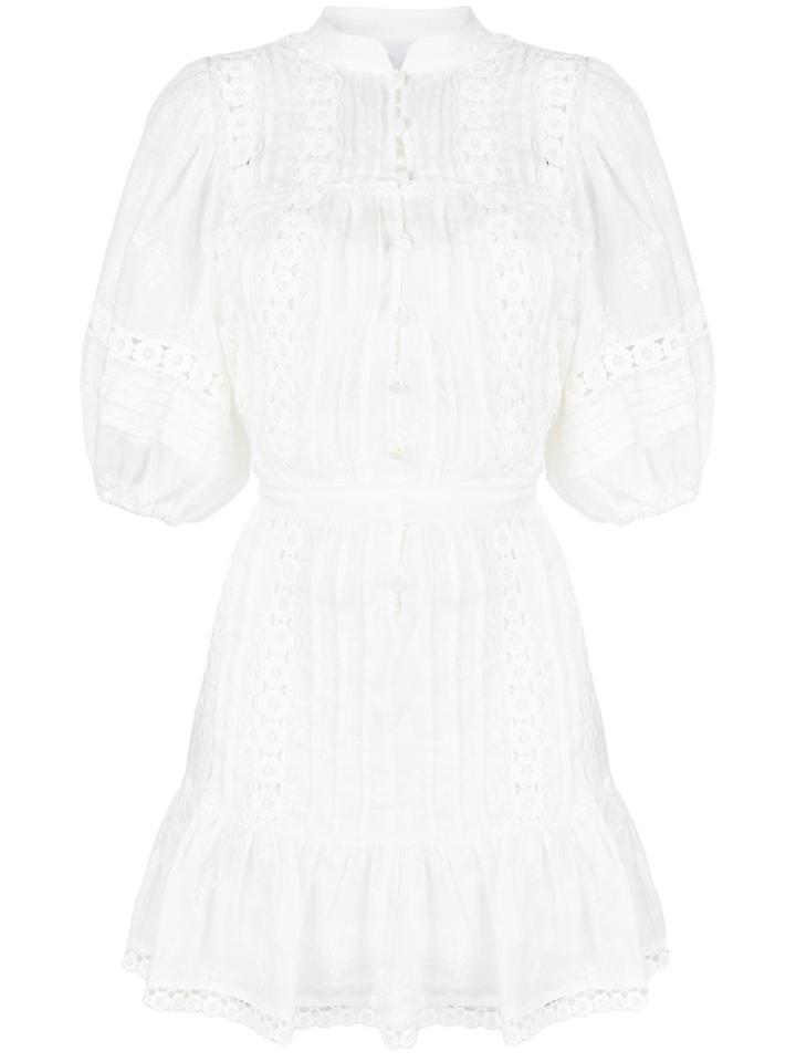 Zimmermann Embroidered Short Dress - White