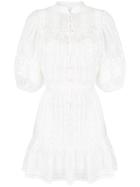 Zimmermann Embroidered Short Dress - White