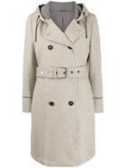 Brunello Cucinelli Double-breasted Belted Coat - Neutrals
