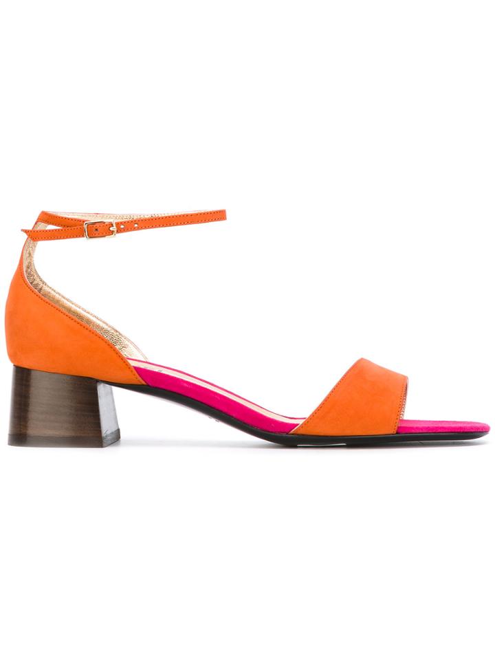 Michel Vivien Block Heel Sandals - Yellow & Orange