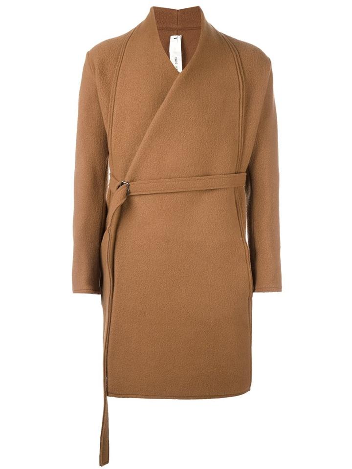 Damir Doma Belted Kimono Coat, Men's, Size: Small, Nude/neutrals, Polyamide/virgin Wool