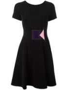 Emporio Armani Geometric Detail Waist Dress, Women's, Size: 38, Black, Polyamide/spandex/elastane/viscose