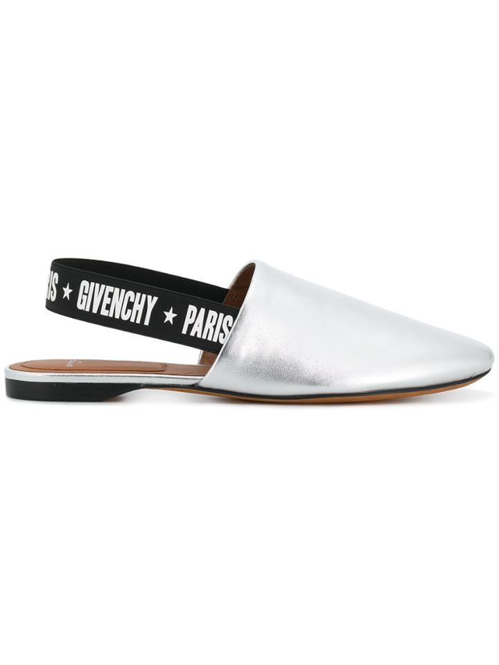 Givenchy Sling-back Metallic Mules