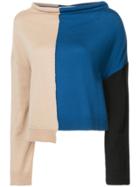 Marni Asymmetric Colour Block Sweater - Nude & Neutrals