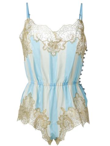 Rosamosario Lace Application Striped Body, Women's, Size: 44, Blue, Polyamide