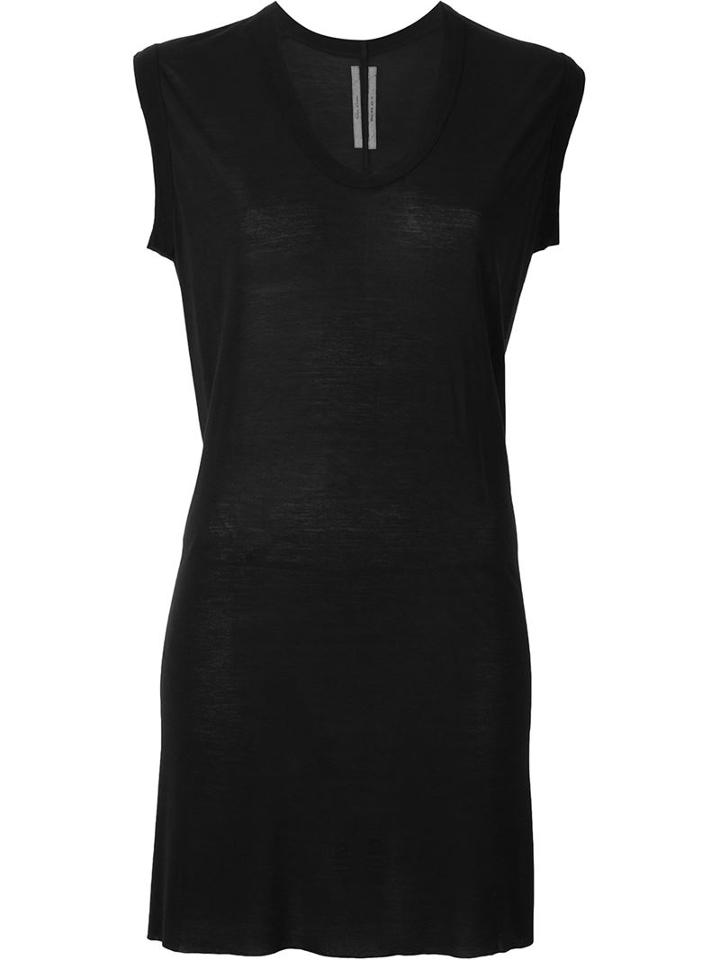 Rick Owens V-neck T-shirt, Women's, Size: 40, Black, Silk/viscose