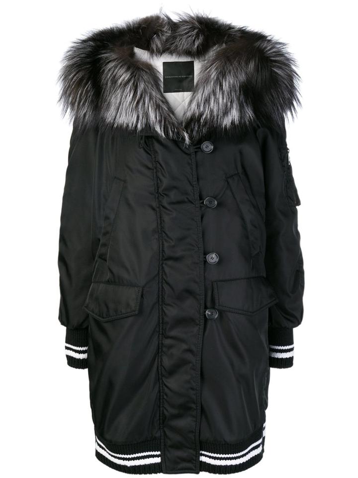 Ermanno Scervino Sports Trim Padded Coat - Black