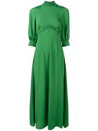 Emilia Wickstead - Natasia Gathered Dress - Women - Silk/viscose - 8, Green, Silk/viscose