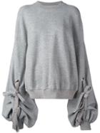 Y / Project - Oversized Flared Sleeves Sweatshirt - Women - Cotton/spandex/elastane - M, Grey, Cotton/spandex/elastane