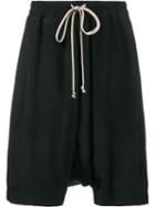 Rick Owens Drawstring Pod Shorts, Women's, Size: 46, Black, Acetate/silk