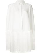 Alberta Ferretti Fringed Cape Shirt - White