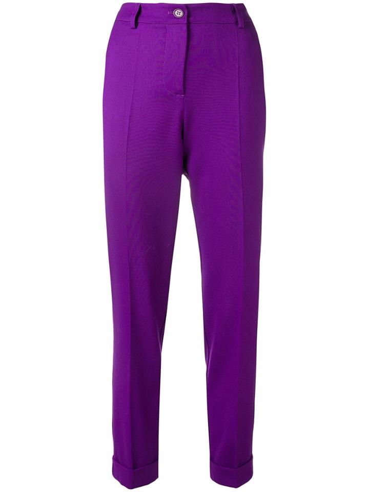 P.a.r.o.s.h. Turned Up Hem Trousers - Pink & Purple