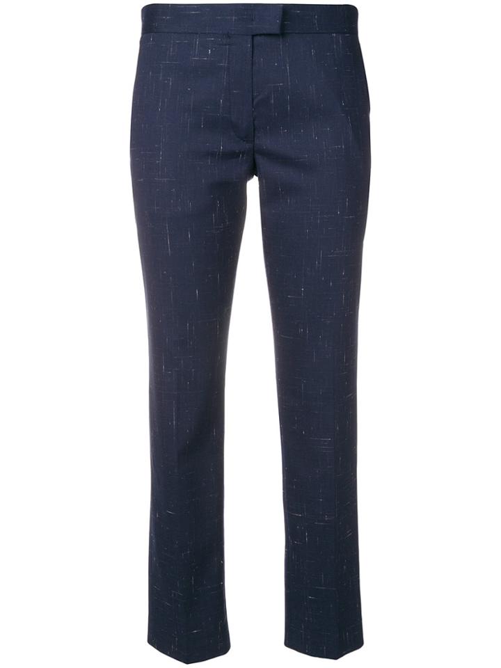 Ps By Paul Smith Tab Front Cropped Trousers - Blue