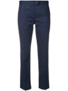 Ps By Paul Smith Tab Front Cropped Trousers - Blue