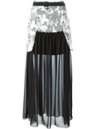 I'm Isola Marras Panelled Sheer Maxi Skirt, Women's, Size: 42, Black, Acetate/viscose/polyester