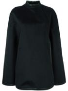 Barbara Bui Cape Coat, Women's, Size: 1, Black, Viscose/wool/silk/lamb Skin