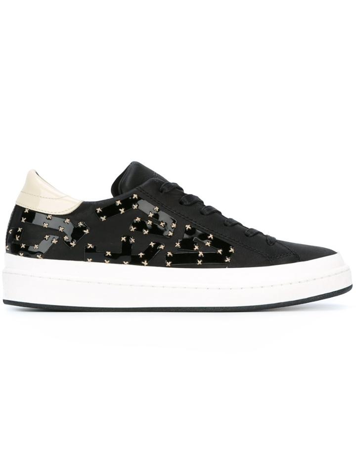 Philippe Model Stitching Detail Sneakers - Black