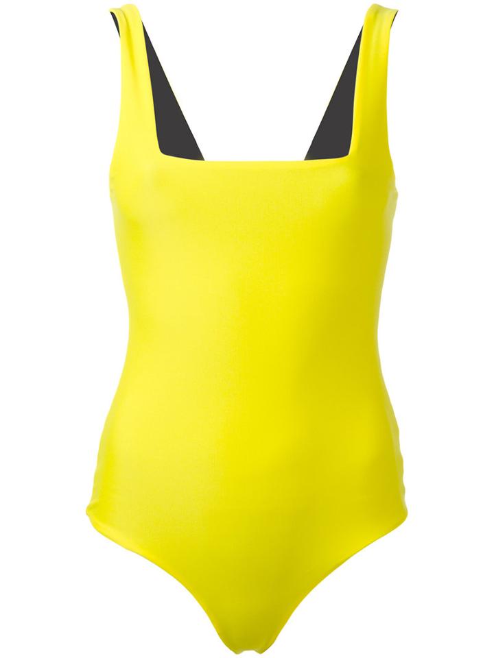 Fausto Puglisi Square Neck Bodysuit, Women's, Size: 44, Yellow/orange, Polyamide/spandex/elastane