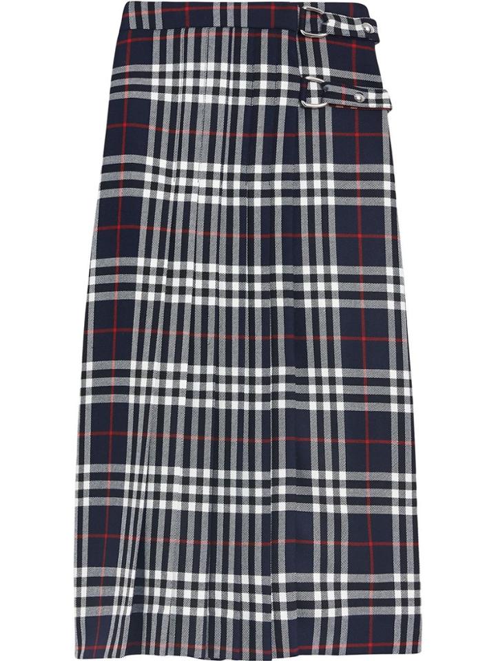 Burberry Tartan Wool Kilt - Blue