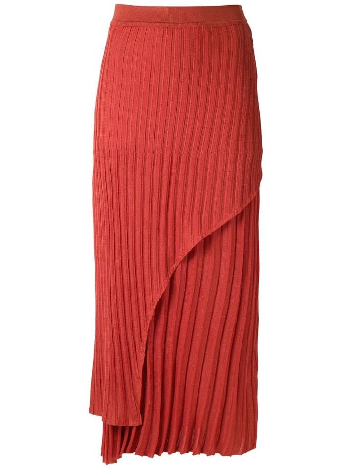 Alcaçuz Pleated Knit Nubia Skirt - Orange