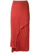 Alcaçuz Pleated Knit Nubia Skirt - Orange