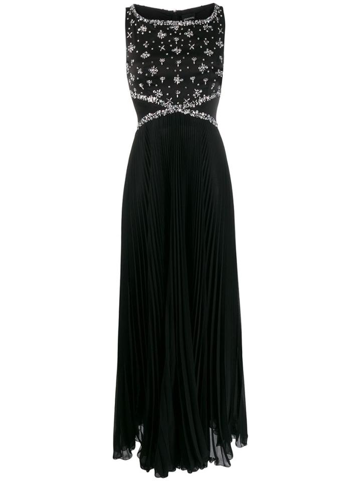 Ermanno Ermanno Embellished Sleeveless Gown - Black